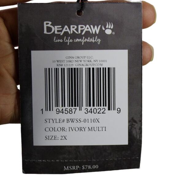 BearPaw Fleece Red 2 Piece Pajama Long Sleeve Top & Short Set Soft Cozy 2X NWT - Picture 6 of 10